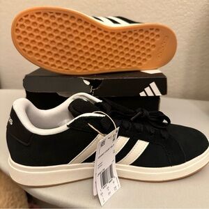 Adidas Black and Cream Sneakers